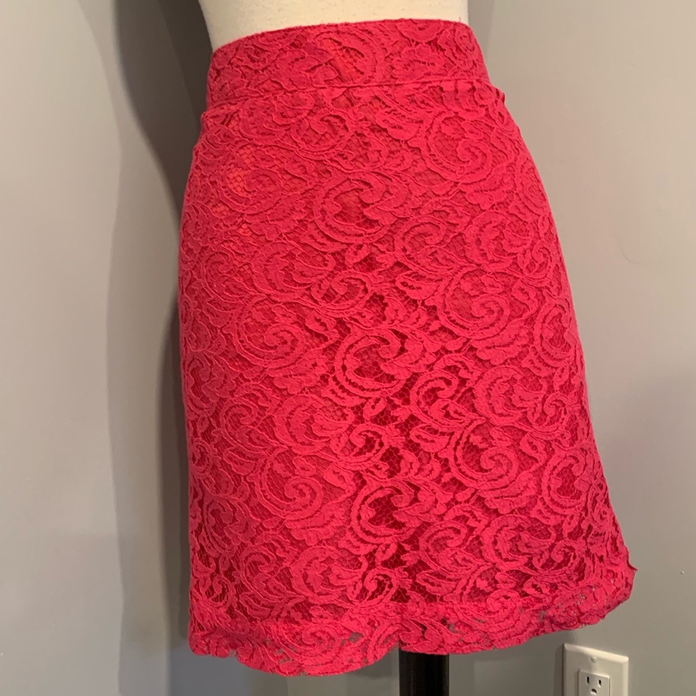 Merona Pink Lace Pencil Skirt